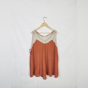 Women's 2X Dleione Orange and Cream Women's Top